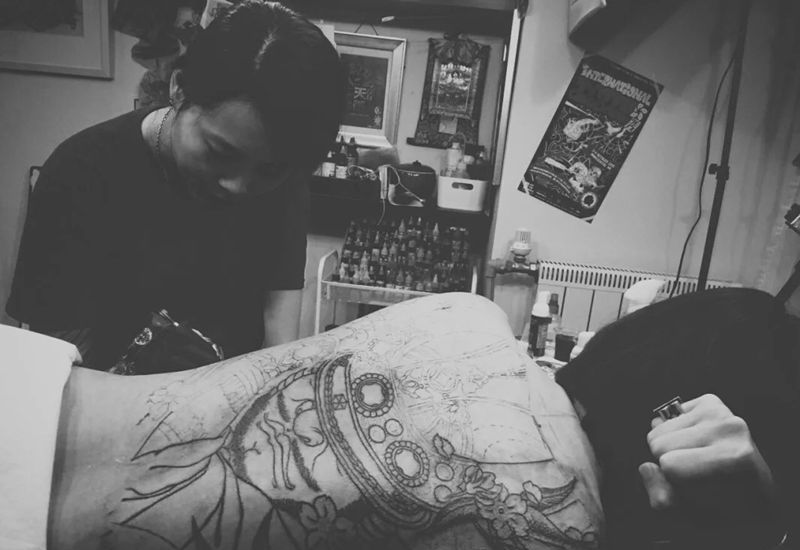 神之治纹身图片_成品手稿背部习俗原创纹身图案