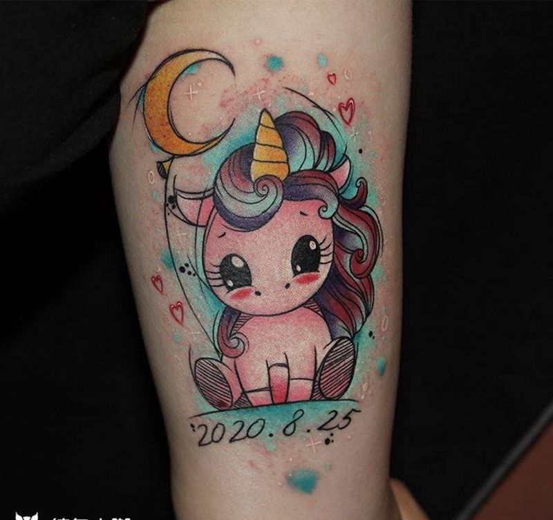 彩虹小马纹身图片_手臂纹身图案