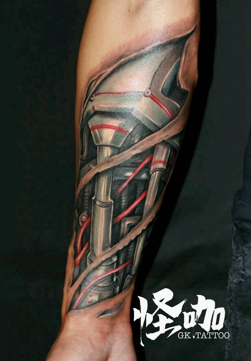 机械臂纹身图片_手臂纹身图案