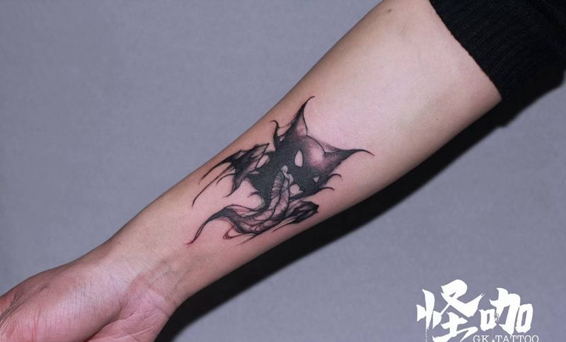 暗黑小恶魔纹身图片_手臂纹身图案