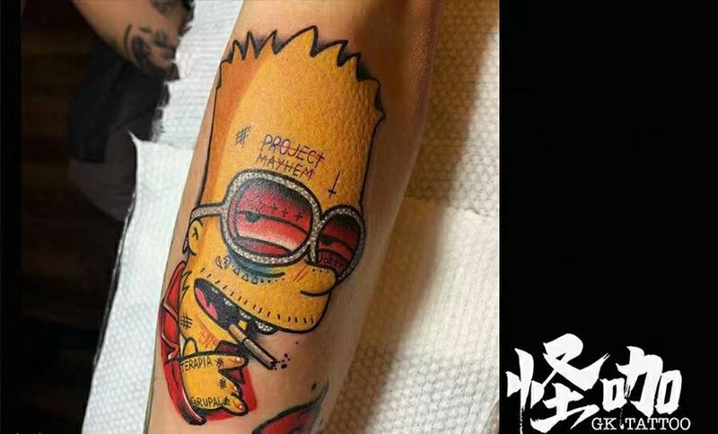 辛普森tattoo纹身图片_腿部纹身图案
