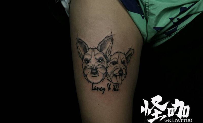 狗狗纹身图片_