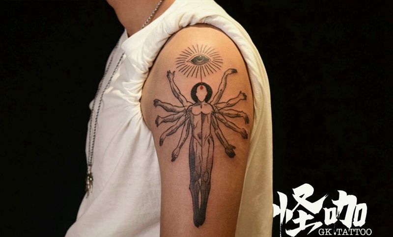 上帝视角纹身图片_