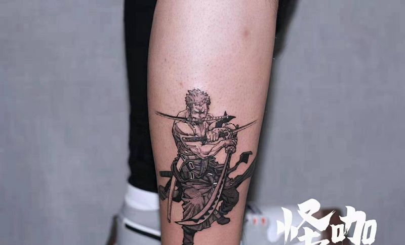 罗罗诺亚.索隆纹身图片_腿部纹身图案