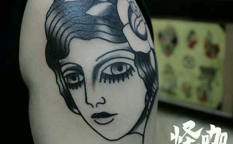 old school纹身图片_手臂欧美人物原创成品纹身图案