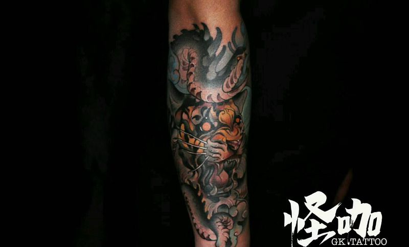 虎纹身图片_