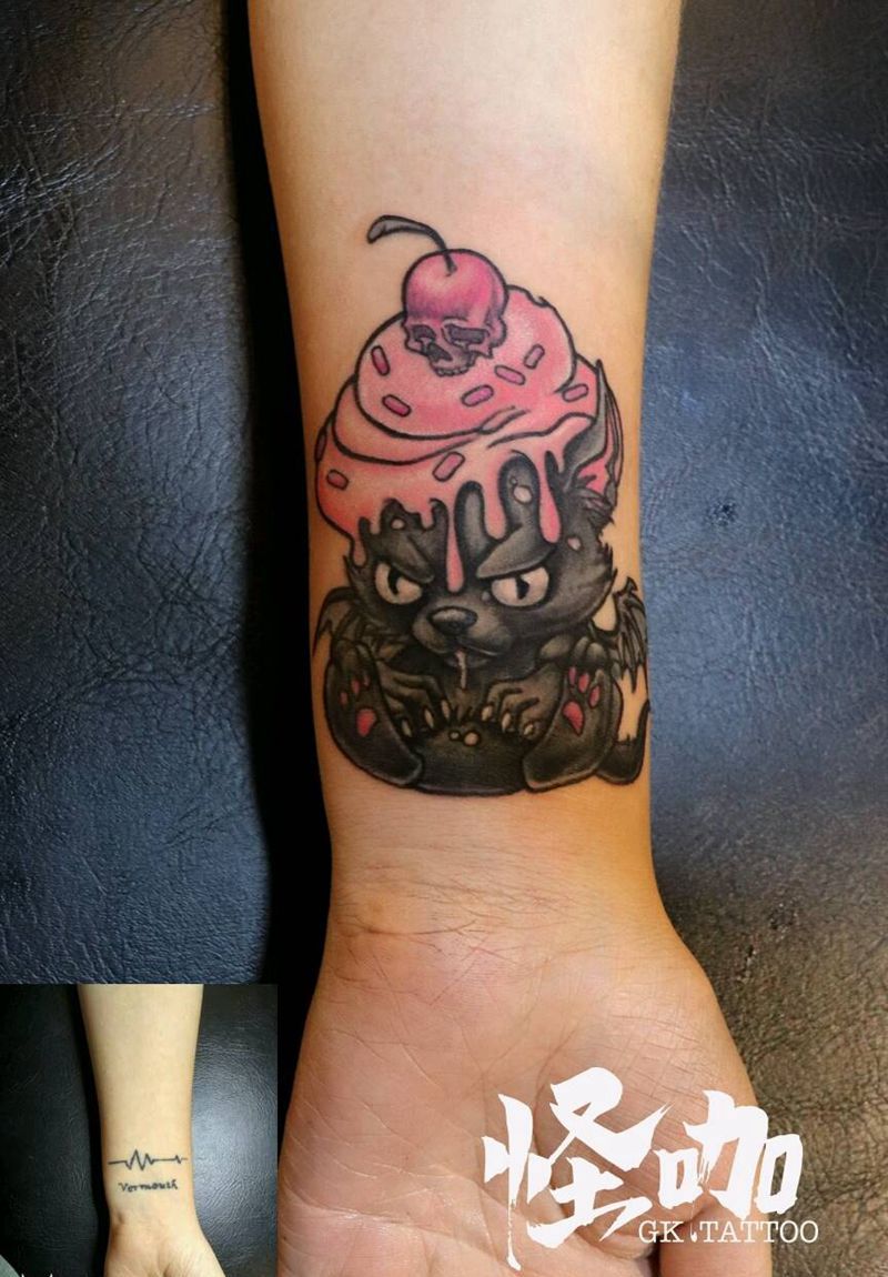 School猫纹身图片_