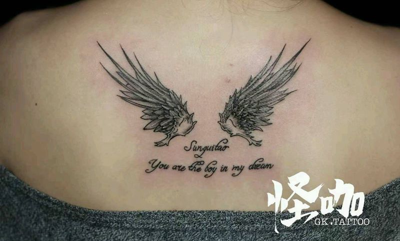 翅膀纹身图片_