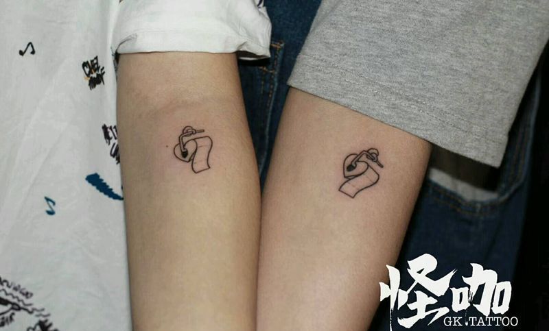 情侣纹身纹身图片_手臂清新情侣原创成品纹身图案