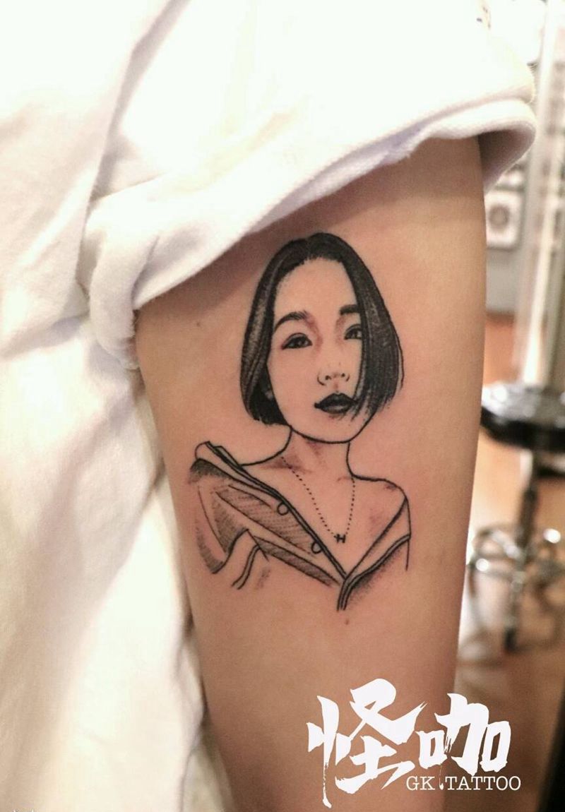 肖像速写纹身图片_