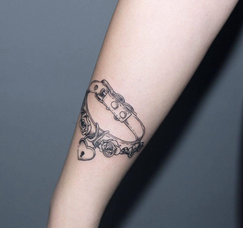 项圈纹身图片_手臂纹身图案