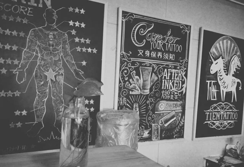 店内环境纹身图片_手稿欧美清新静物原创纹身图案