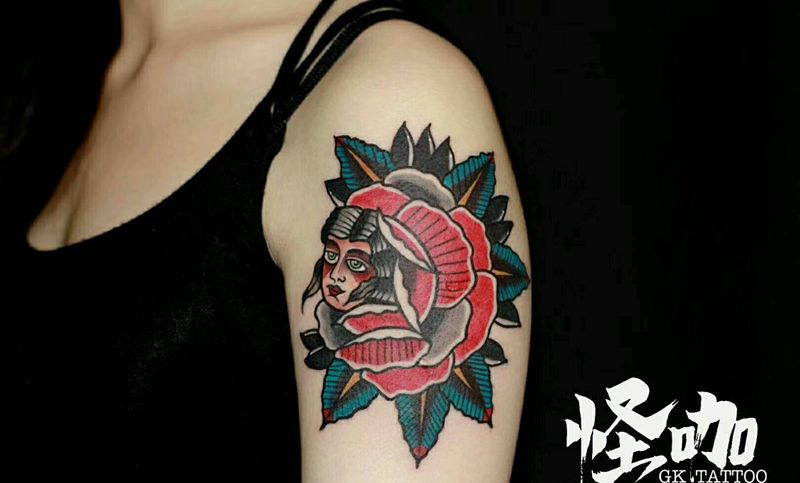 old school纹身图片_手臂欧美人物原创成品纹身图案