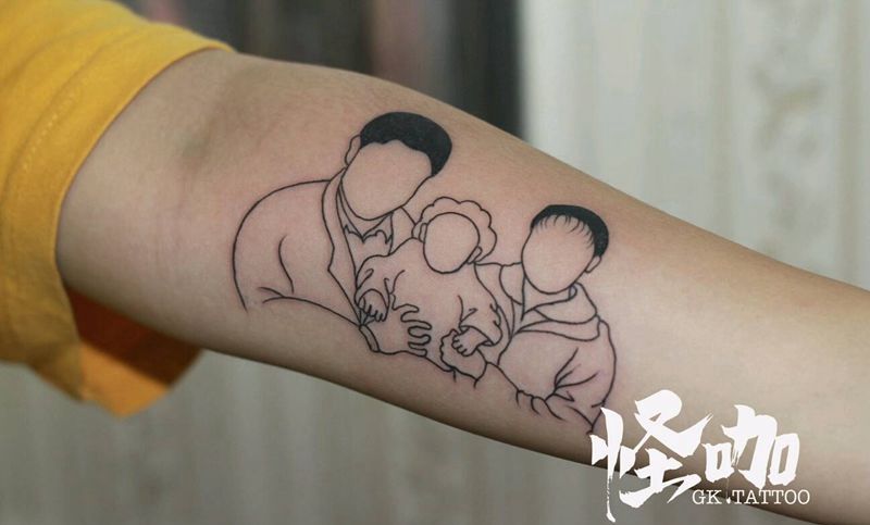 简笔画纹身图片_手臂纹身图案
