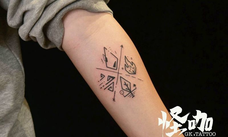 几何元素纹身图片_