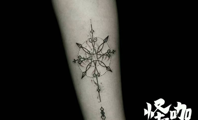 几何图形纹身图片_手臂欧美几何原创成品纹身图案