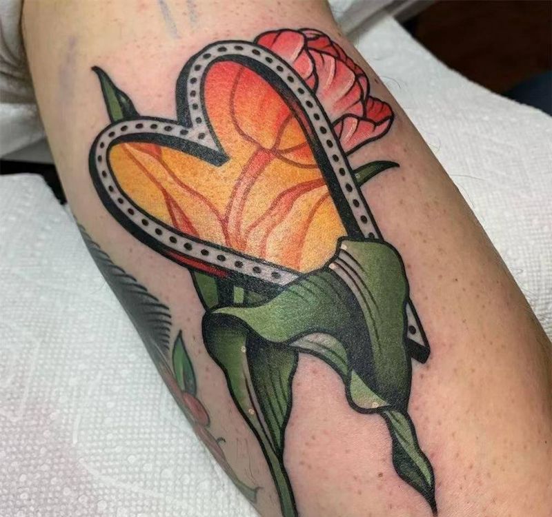 清晰饱满的线条。干净清爽的雾面纹身图片_Old School纹身图案