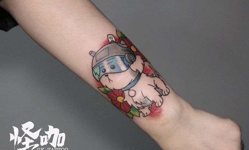 汪星人纹身图片_手臂纹身图案