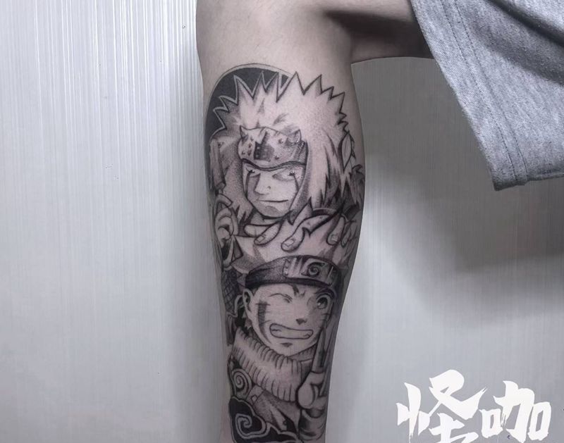 火影纹身图片_腿部纹身图案