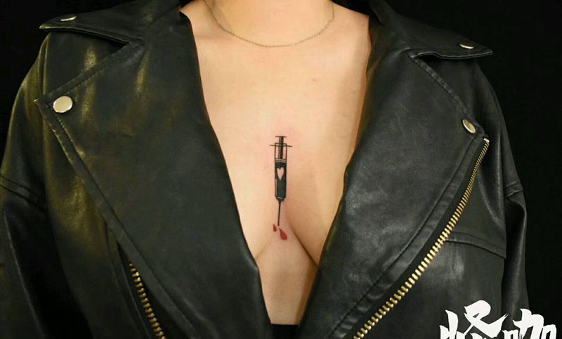 针筒纹身图片_手臂欧美静物原创成品纹身图案