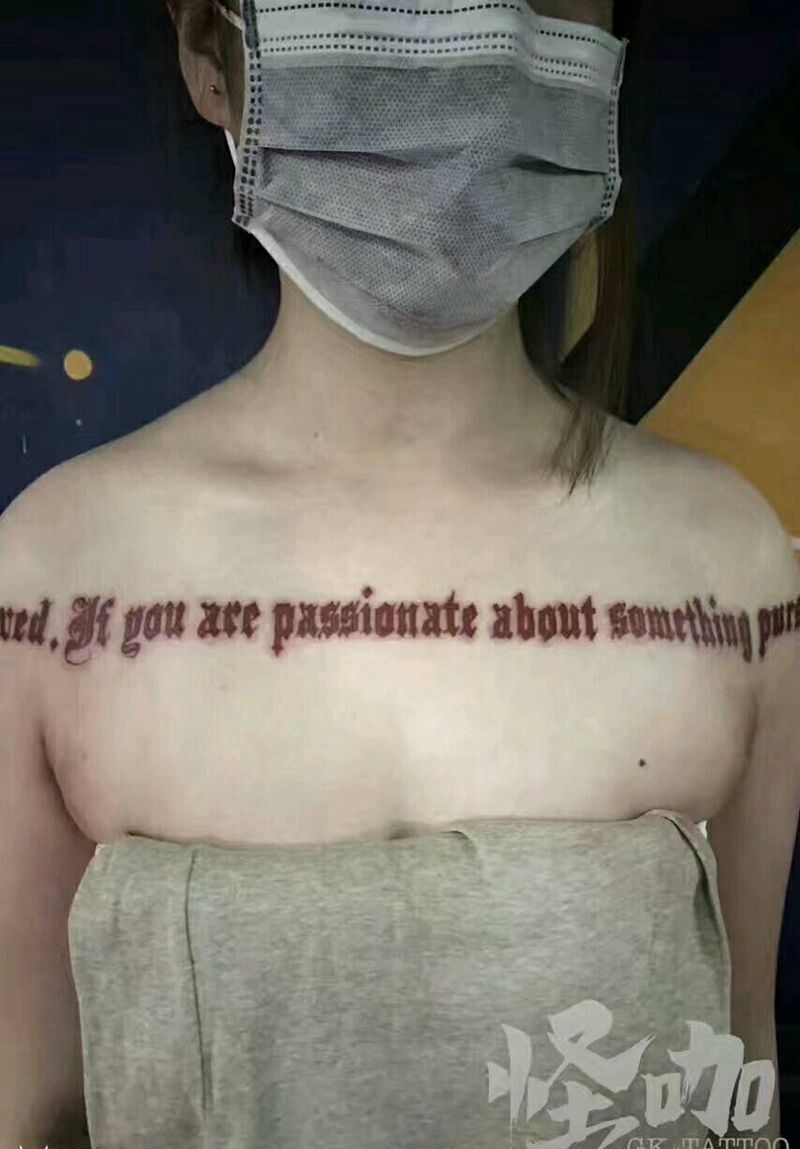 哥特字体纹身图片_胸部欧美字符原创成品纹身图案