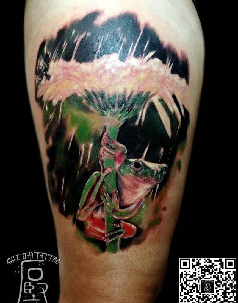 展会现场 作品。青蛙纹身图片_欧美写实动物纹身图案