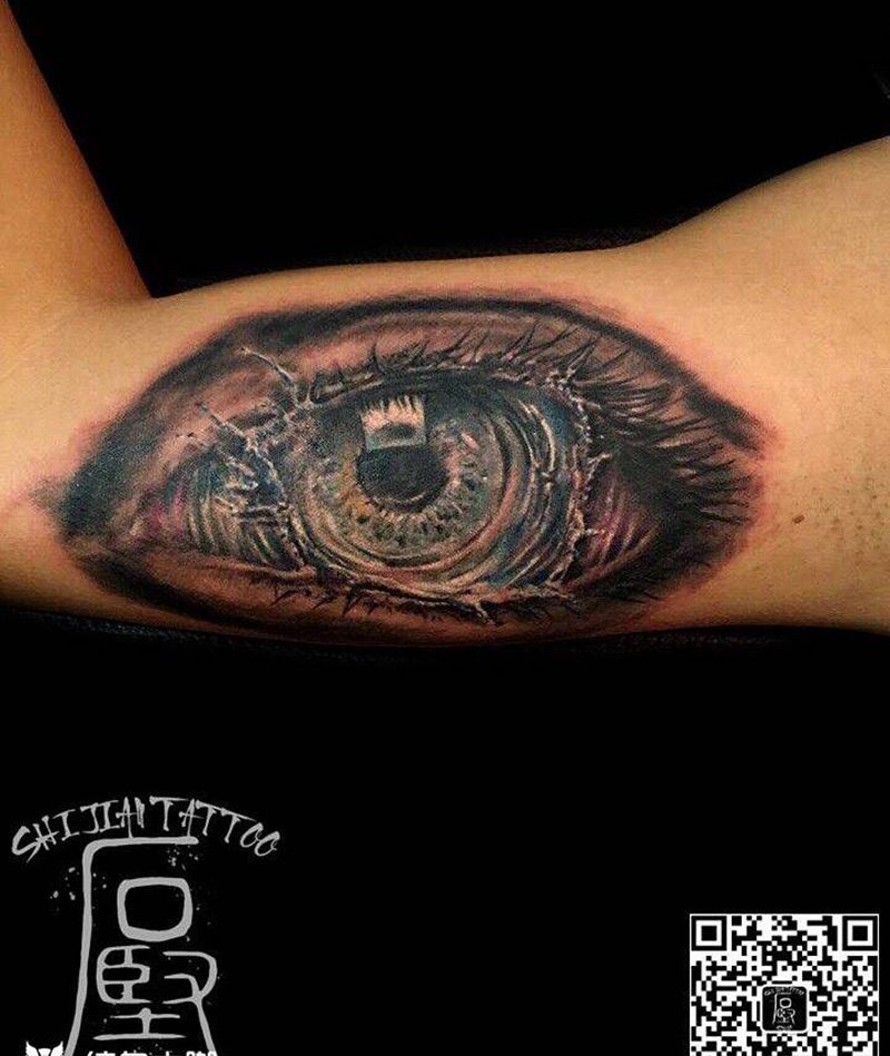 眼睛纹身图片_成品纹身图案