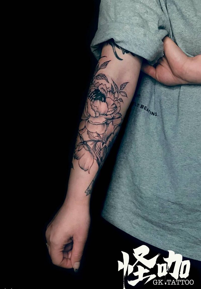 素花纹身图片_手臂花纹身图案