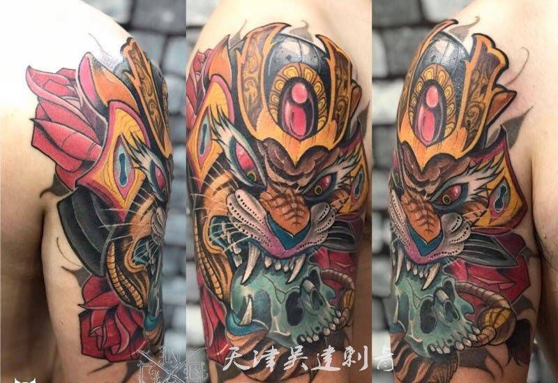 大老虎纹身图片_
