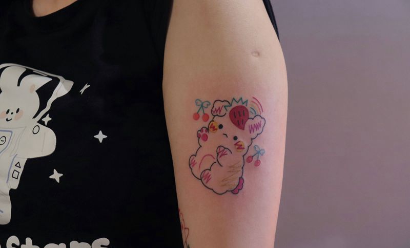 小熊纹身图片_手臂纹身图案