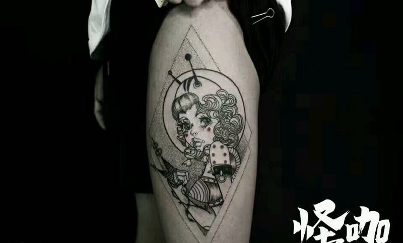 黑灰一组纹身图片_