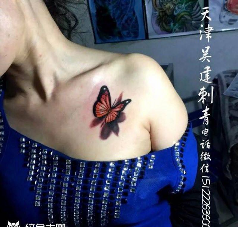 天津吴建刺秦纹身图片_