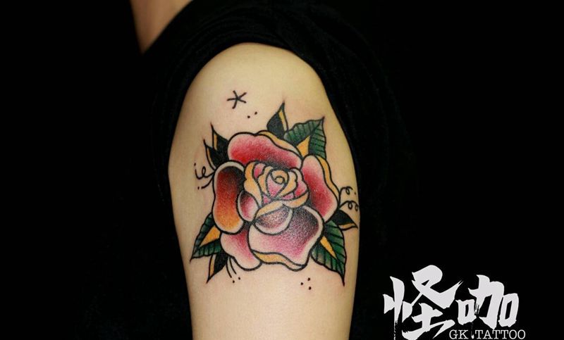 一朵发纹身图片_