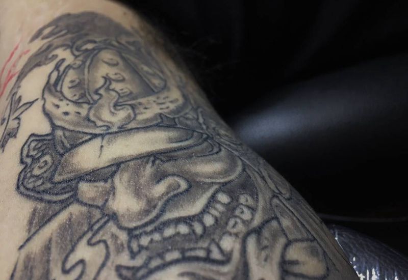 鬼武士纹身图片_