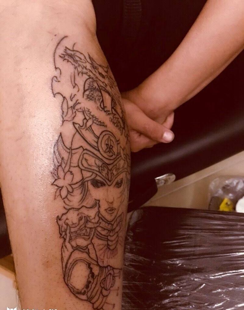 女武士纹身图片_