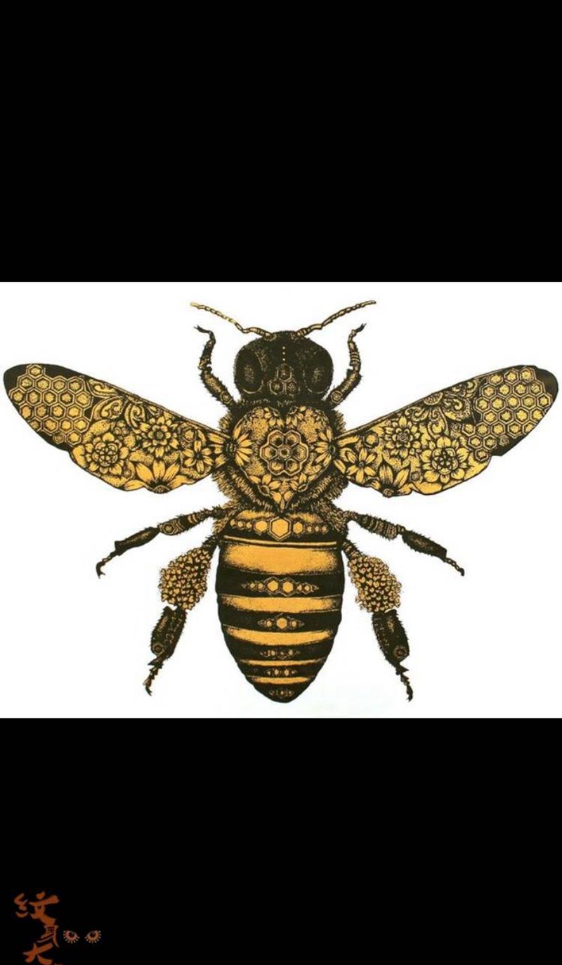 小蜜蜂纹身图片_