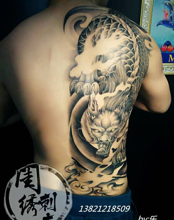 麒麟纹身图片_肩部腰部背部传统动物鬼神宗教成品纹身图案