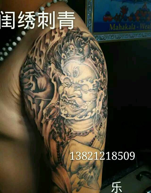 玛哈嘎啦纹身图片_肩部手臂传统人物鬼神宗教成品纹身图案