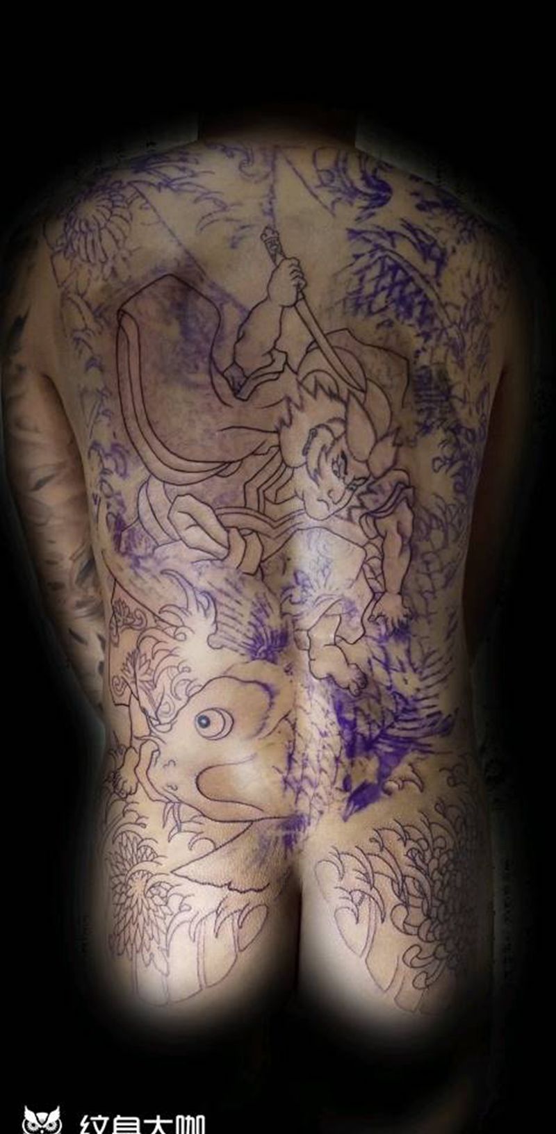 鬼若丸杀鲤纹身图片
