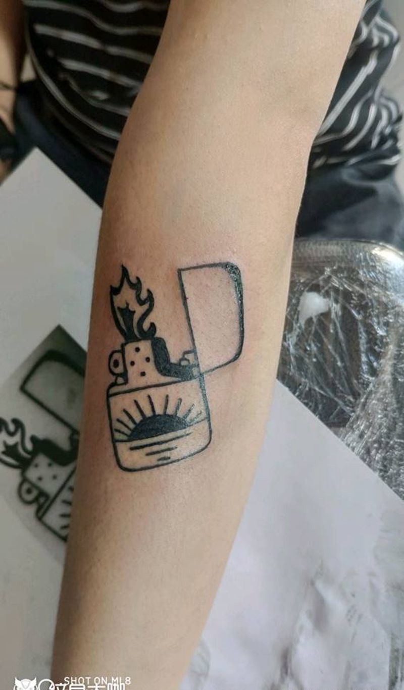 zippo纹身图片_手臂纹身图案