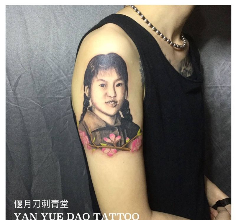 肖像纹身图片_成品手臂写实肖像纹身图案