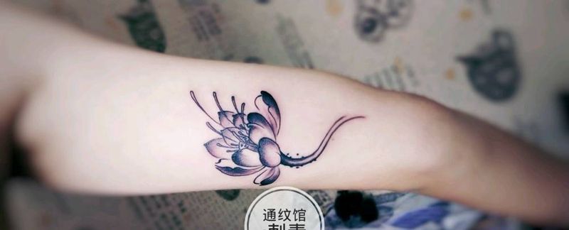 荷花纹身图片