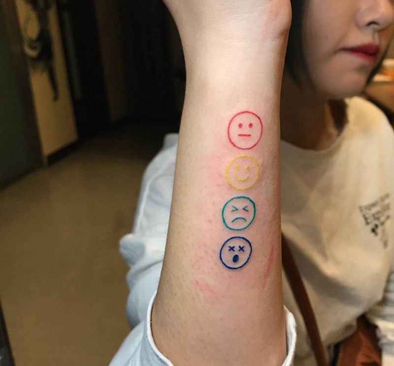 彩色表情纹身图片