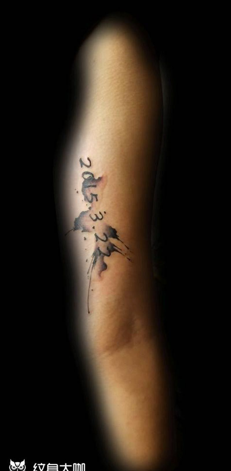 泼墨数字纹身图片