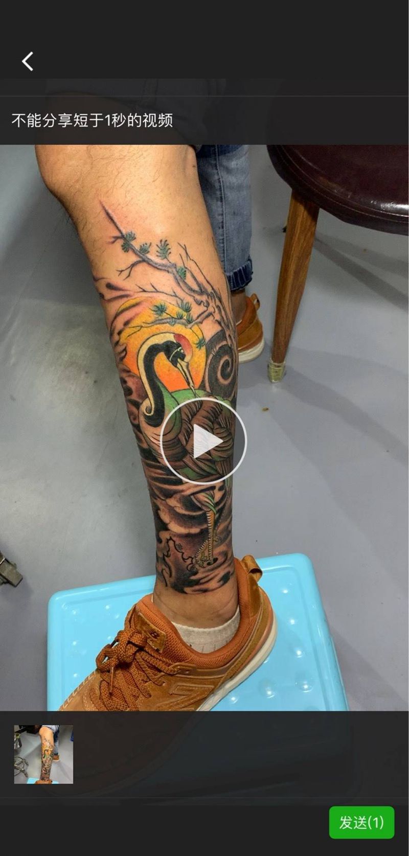 仙鹤纹身图片_手臂腿部新传统老传统包小腿纹身图案