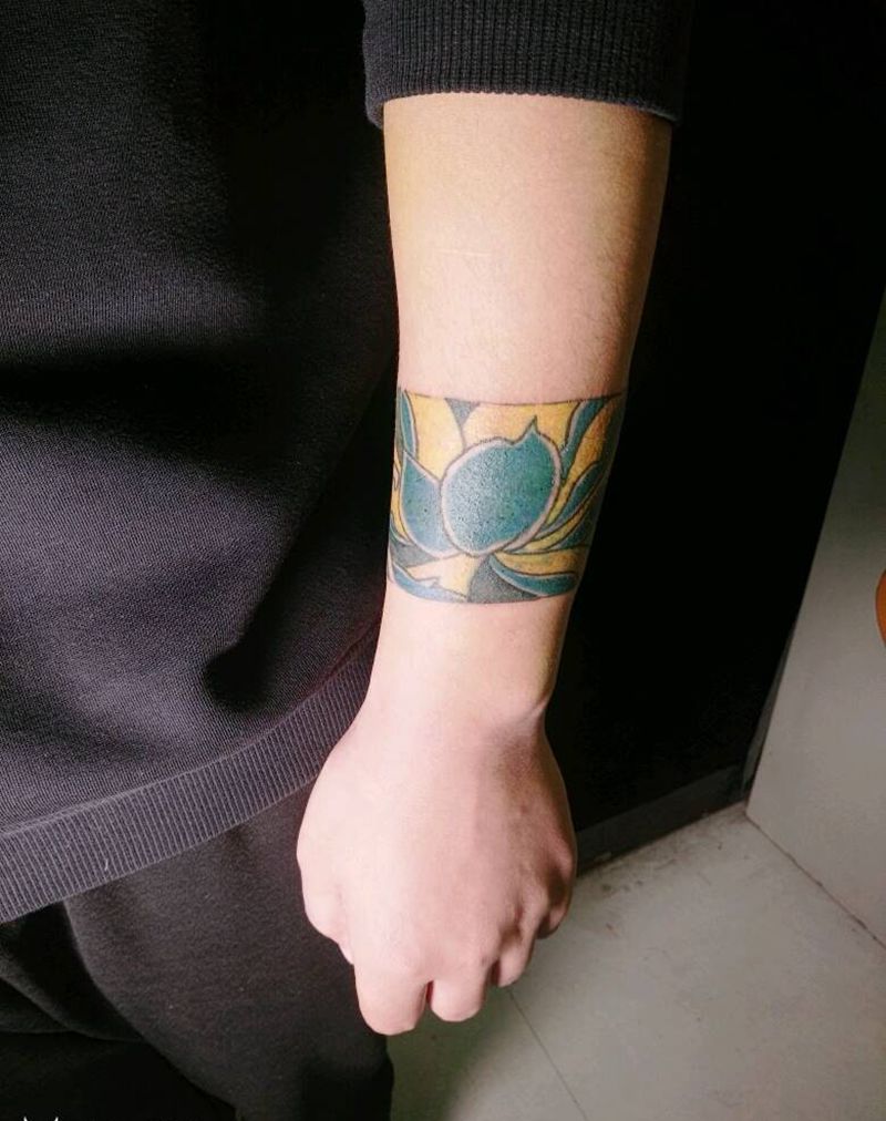 遮盖臂环纹身图片