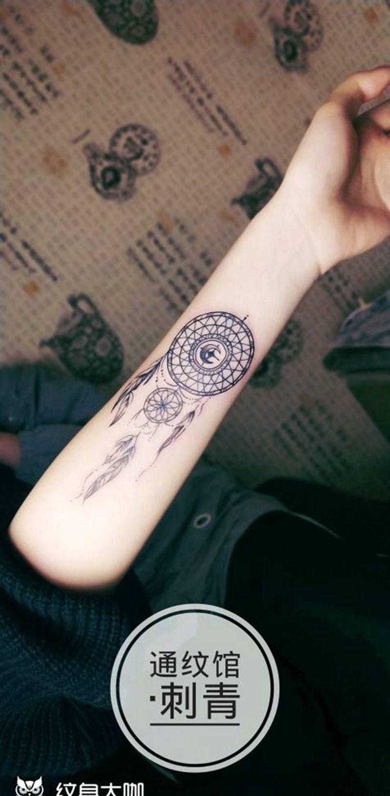 捕梦网纹身图片
