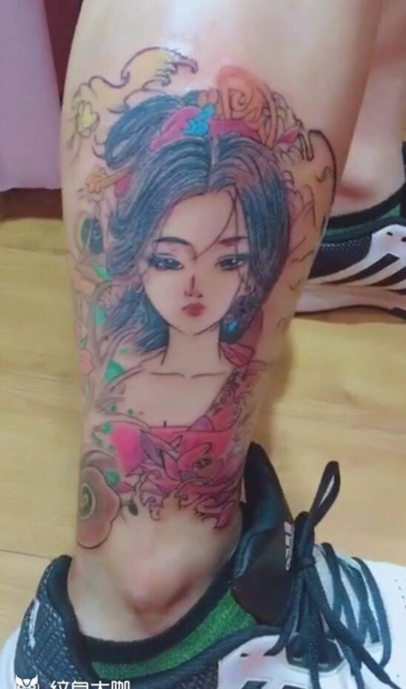 艺妓纹身图片