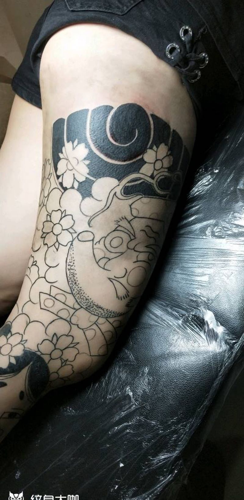 花腿纹身图片_老传统纹身图案