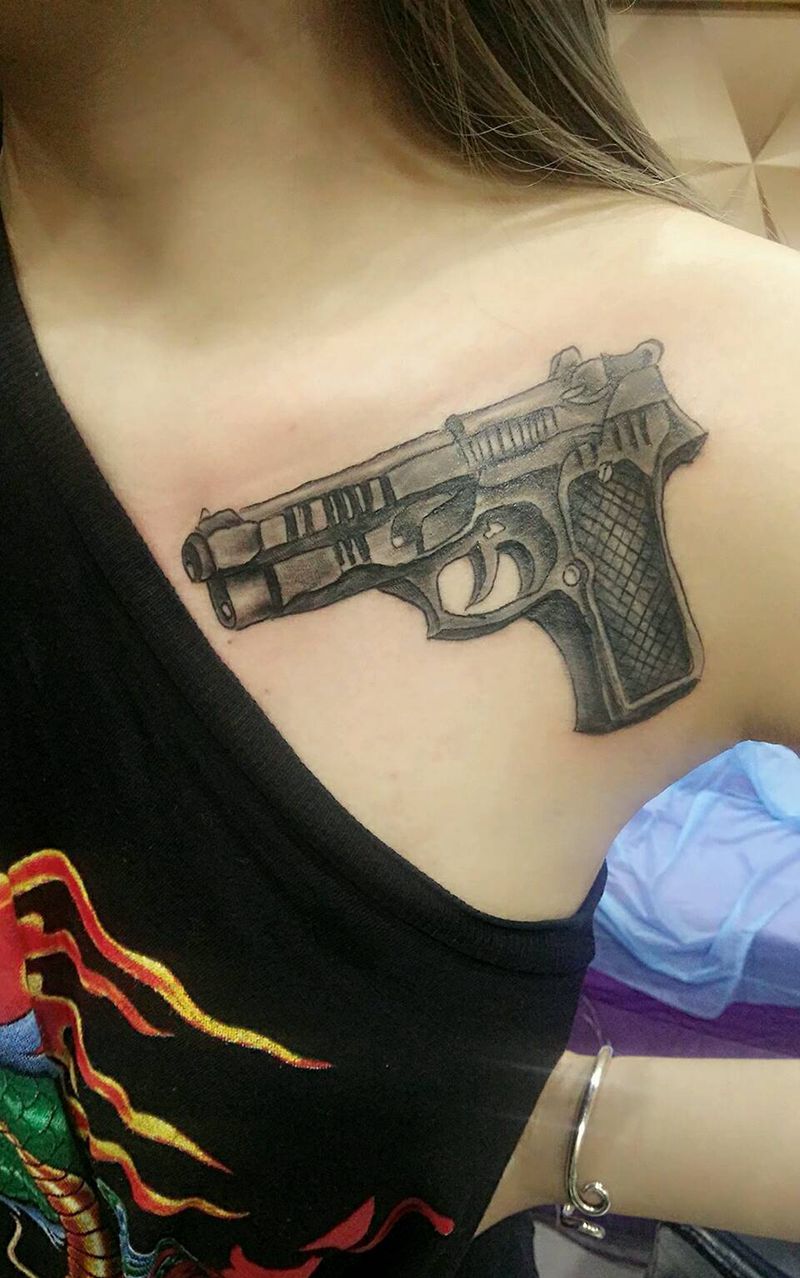 枪纹身图纹身图片